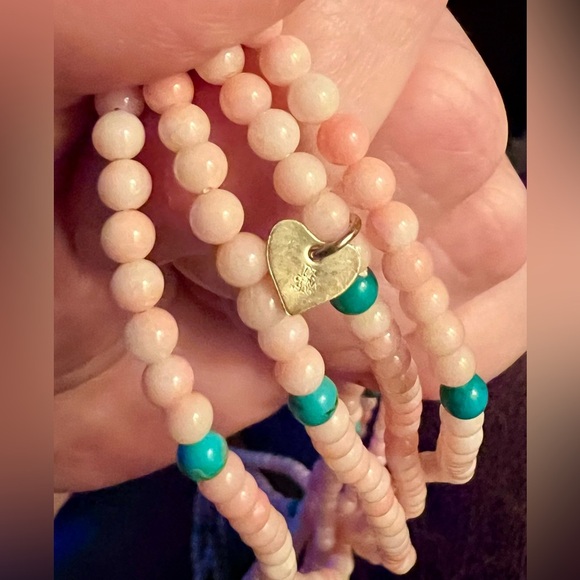 Jay King Necklace 100” Long Angel Skin Coral & Turquoise Beads Endless No Clasp - Picture 2 of 5